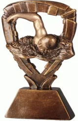 RE301 figurka odlewana brązowa  PŁYWANIE h-13 cm