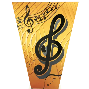 VL1-B/MUS Trofeum szklane na podstawie marmurowej - muzyka h-20,5 cm, grub. 1 cm