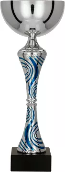 8365F Puchar srebro-niebieski h-27,5 cm, d-10 cm