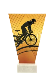 VL1-A/CYC Trofeum szklane na podstawie marmurowej -kolarstwo h-22,5 cm, grub. 1 cm
