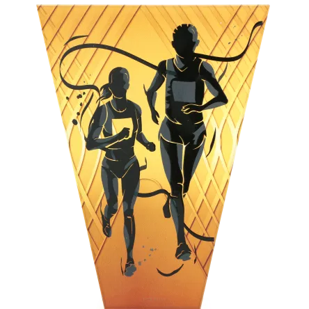 VL1-B/RUN Trofeum szklane na podstawie marmurowej - bieganie h-20,5 cm, grub. 1 cm