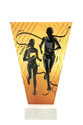 VL1-B/RUN Trofeum szklane na podstawie marmurowej - bieganie h-20,5 cm, grub. 1 cm