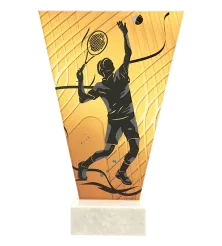 VL1-D/TEN2 Trofeum szklane na podstawie marmurowej - tenis ziemny h-15 cm, grub. 1 cm