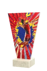 VL2-D/VOL Trofeum szklane na podstawie marmurowej - siatkówka h-15 cm, grub. 1 cm