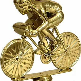 F08/G Figurka plastikowa złota KOLARSTWO h-12 cm