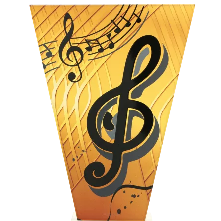 VL1-D/MUS Trofeum szklane na podstawie marmurowej - muzyka h-15 cm, grub. 1 cm