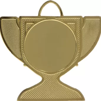 MMC17050/G medal złoty 50x50mm z miejscem na emblemat d-25 mm