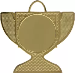 MMC17050/G medal złoty 50x50mm z miejscem na emblemat d-25 mm