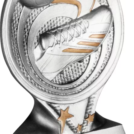 RS2201 figurka odlewana złoto-srebrna  PIŁKA NOŻNA h-15,5 cm