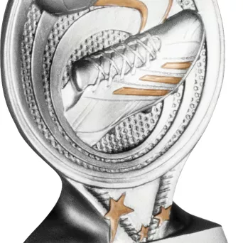 RS2201 figurka odlewana złoto-srebrna  PIŁKA NOŻNA h-15,5 cm