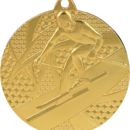MMC8150/G Medal złoty zjazd narciarski - medal stalowy R- 50 mm, T- 2 mm