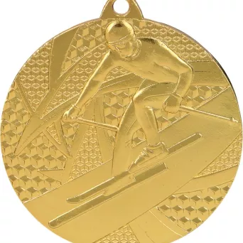 MMC8150/G Medal złoty zjazd narciarski - medal stalowy R- 50 mm, T- 2 mm