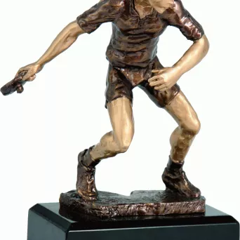 RTY1311/BR figurka odlewana brązowa  TENIS STOŁOWY h-18 cm