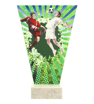 VL2-A/SOC1 Trofeum szklane na podstawie marmurowej - piłka nożna h-22,5 cm, grub. 1 cm