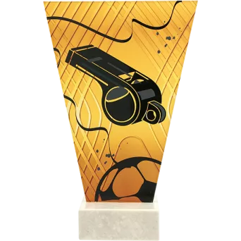 VL1-D/SOC7 Trofeum szklane na podstawie marmurowej - piłka nożna h-15 cm, grub. 1 cm