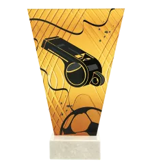 VL1-D/SOC7 Trofeum szklane na podstawie marmurowej - piłka nożna h-15 cm, grub. 1 cm
