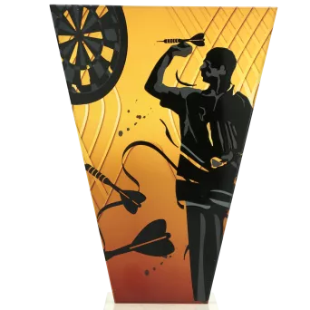 VL1-B/DAR Trofeum szklane na podstawie marmurowej - dart h-20,5 cm, grub. 1 cm