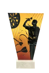 VL1-B/DAR Trofeum szklane na podstawie marmurowej - dart h-20,5 cm, grub. 1 cm