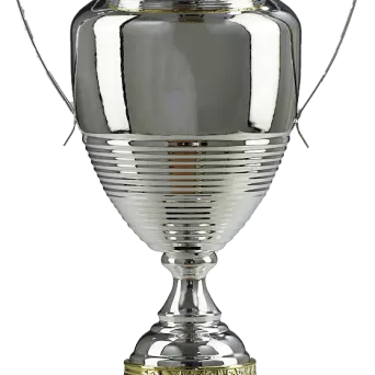 1072B Puchar metalowy srebrno-złoty h-65cm d-18cm