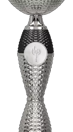 8347C Puchar srebrno-czarny h-29 cm, d-12 cm
