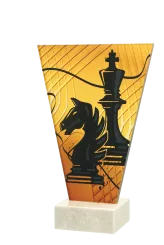 VL1-B/CHE Trofeum szklane na podstawie marmurowej - szachy h-20,5 cm, grub. 1 cm