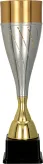 3146B Puchar metalowy srebrno-złoty h-46 cm,d-12 cm