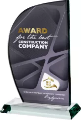 G035 Trofeum szklane h-21 cm, grub. 1,5 cm