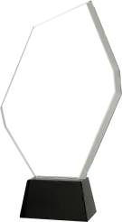 C069 Trofeum szklane h-29cm, grub. 1,9cm