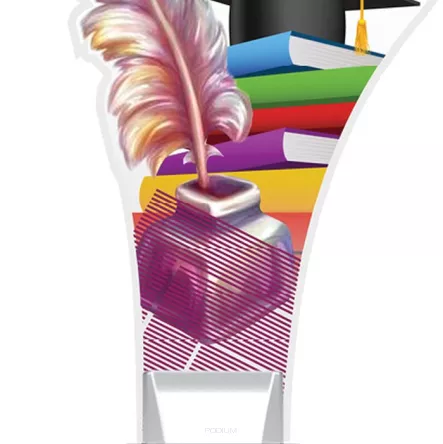 CP02/SCH Trofeum z plexy na podwyższeniu - SZKOLNICTWO h-20 cm