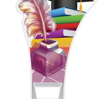 CP02/SCH Trofeum z plexy na podwyższeniu - SZKOLNICTWO h-20 cm