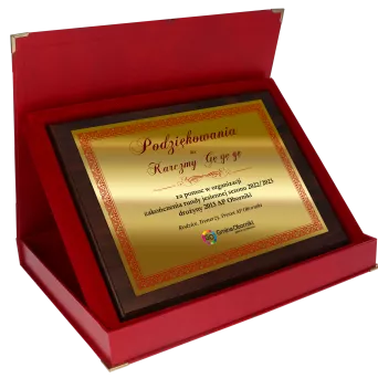 HG2555/G Dyplom drewniany 305 mm x 230 mm