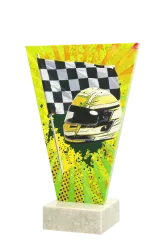 VL2-D/MOT Trofeum szklane na podstawie marmurowej - motoryzacja h-15 cm, grub. 1 cm
