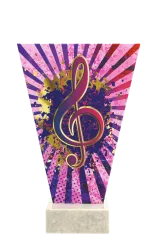 VL2-B/MUS Trofeum szklane na podstawie marmurowej - muzyka h-20,5 cm, grub. 1 cm