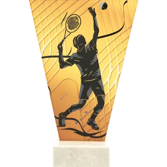 VL1-C/TEN2 Trofeum szklane na podstawie marmurowej - tenis ziemny h-17,5 cm, grub. 1 cm