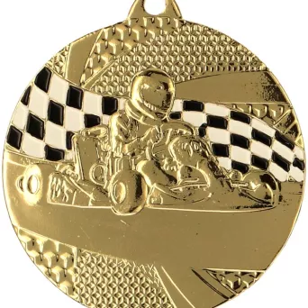 MMC8350/G Medal złoty gokart- medal stalowy R- 50 mm, T- 2 mm