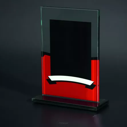 80913 Trofeum szklane - czarno - bordowe