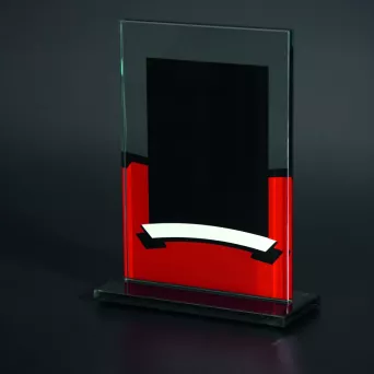 80913 Trofeum szklane - czarno - bordowe