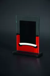 80913 Trofeum szklane - czarno - bordowe