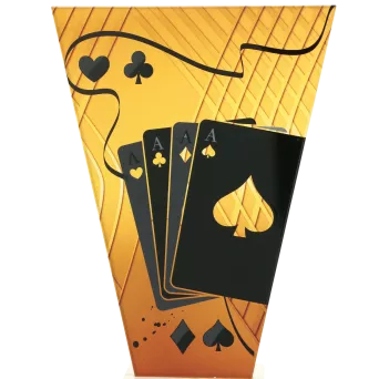 VL1-B/CAR Trofeum szklane na podstawie marmurowej - karty h-20,5 cm, grub. 1 cm