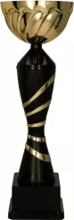 7222C Puchar metalowy złoto-czarny h-32,5 cm, d-12cm