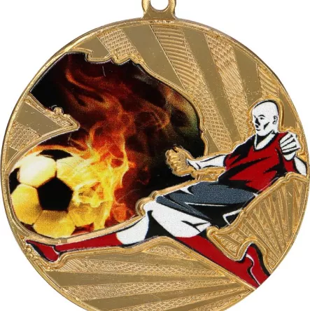 MMC5056/SOC/G Medal złoty- piłka nożna - medal stalowy - kolorowy R- 50 mm, T- 3 mm