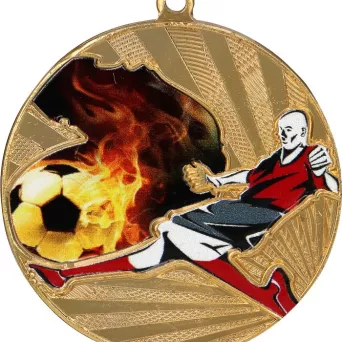 MMC5056/SOC/G Medal złoty- piłka nożna - medal stalowy - kolorowy R- 50 mm, T- 3 mm