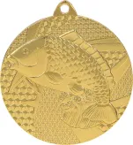 MMC7950/G Medal złoty- wędkarstwo - ryba - medal stalowy R- 50 mm, T- 2 mm