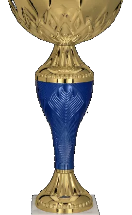 8369B Puchar metalowy złoto-niebieski h-27,5cm, d-12cm