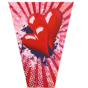 VL2-B/HEA Trofeum szklane na podstawie marmurowej - serce h-20,5 cm, grub. 1 cm