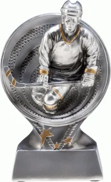 RS602 figurka odlewana złoto-srebrna  HOKEJ h-17 cm