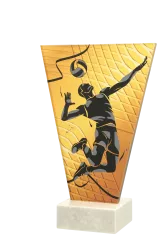 VL1-B/VOL Trofeum szklane na podstawie marmurowej - siatkówka h-20,5 cm, grub. 1 cm