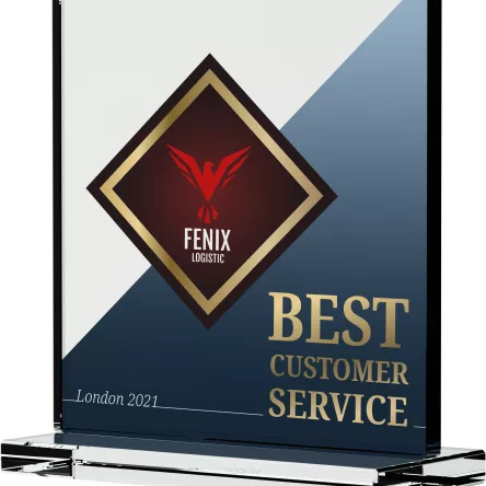 G045 Trofeum szklane h-20cm, grub. 1,5cm