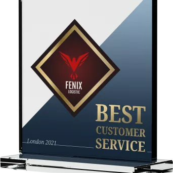 G045 Trofeum szklane h-20cm, grub. 1,5cm