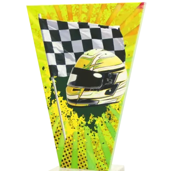 VL2-B/MOT Trofeum szklane na podstawie marmurowej - motoryzacja h-20,5 cm, grub. 1 cm